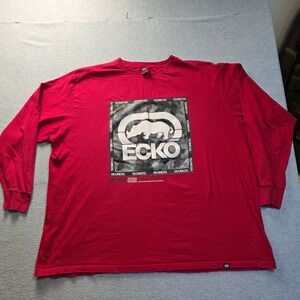 Ecko Unltd Mens Red 4XLT Big & Tall Long Sleeve Rhino Logo T-Shirt